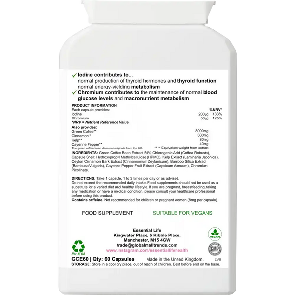 Supplement bottle label.