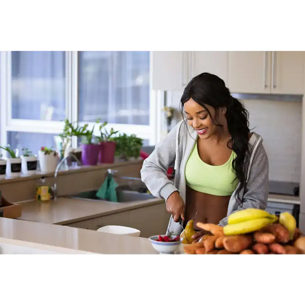 Woman preparing healthy food.