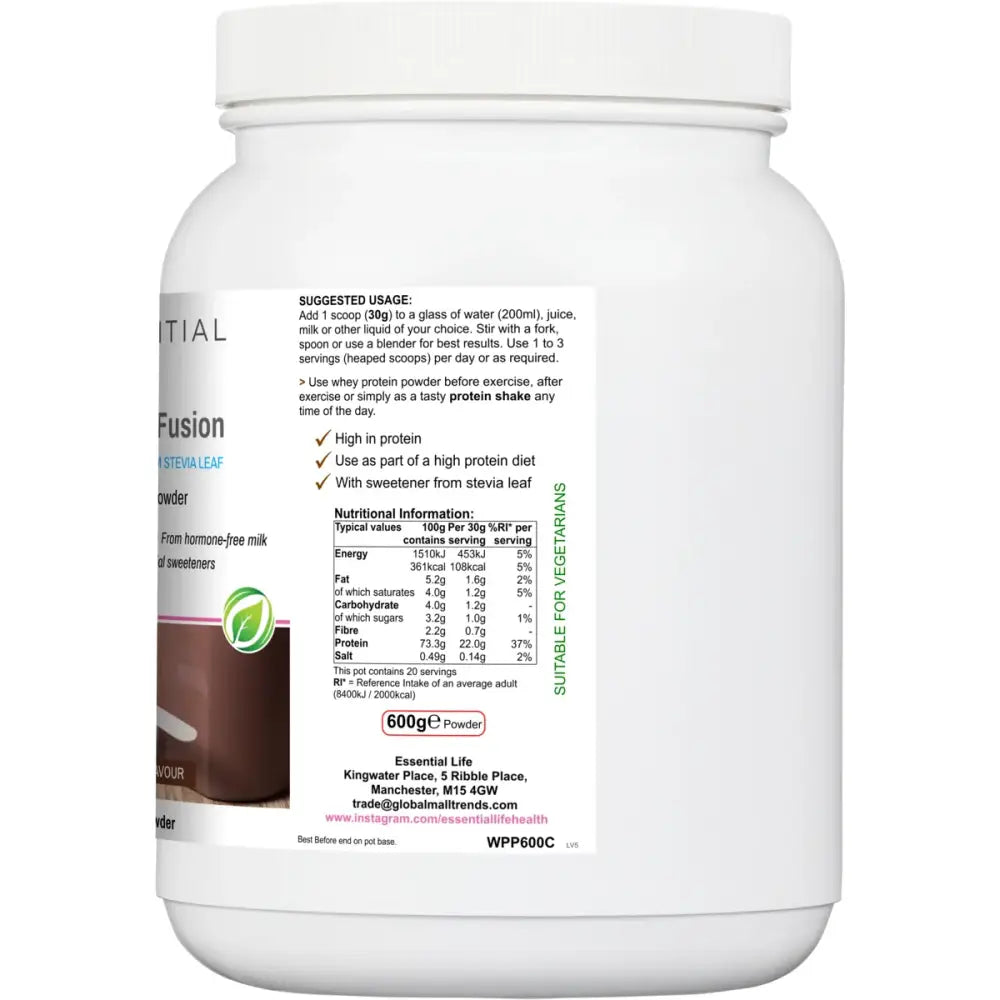 Chocolate Elite Whey Fusion Protein Powder for Essential Life - Meal Shakes