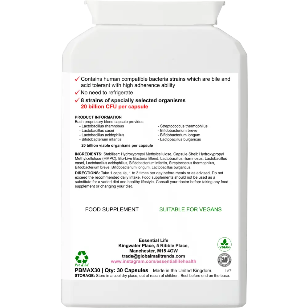 Essential Life Digest Power Probiotic with 20 Billion Viable Organisms - Vitamins & Supplements