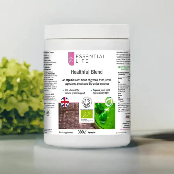 Essential Life Healthful Blend organic food supplement.