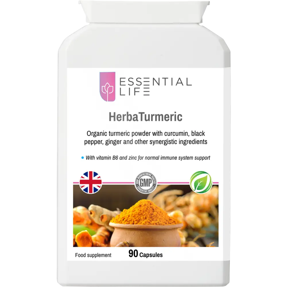 Essential Life Herba Organic Turmeric Root Powder Capsules - Vitamins & Supplements