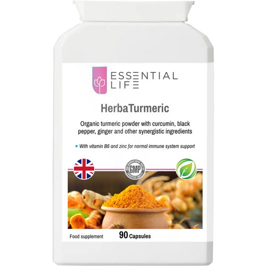 Essential Life Herba Organic Turmeric Root Powder Capsules - Vitamins & Supplements