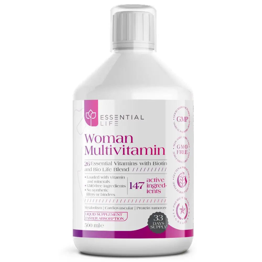 Essential Life Multivitamin Liquid for Women with Ginkgo Biloba - Liquid Supplement