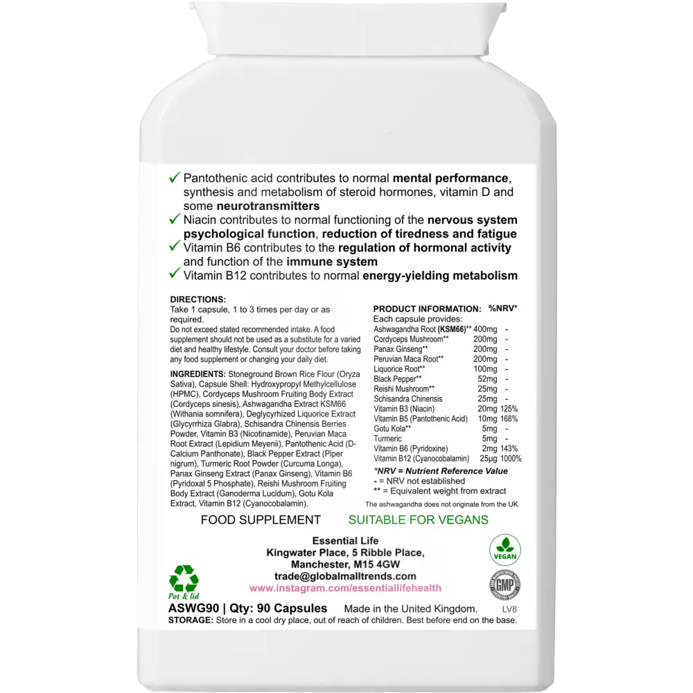 Essential Life Stress Shield Ashwagandha Botanical Complex - Vitamins & Supplements