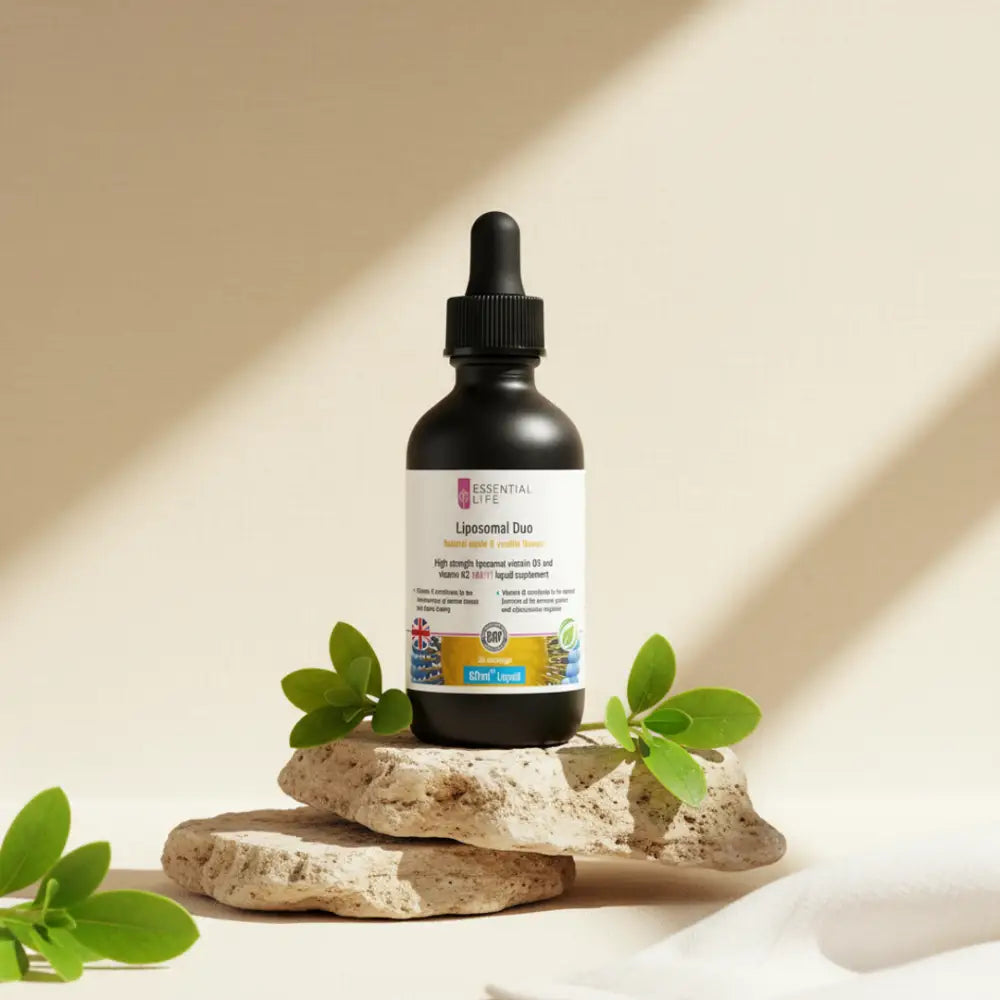 Sunshine Boost Liquid Supplement 60ml liquid dropper: Liposomal vitamin D3 and K2 liquid (Apple & vanilla flavour).